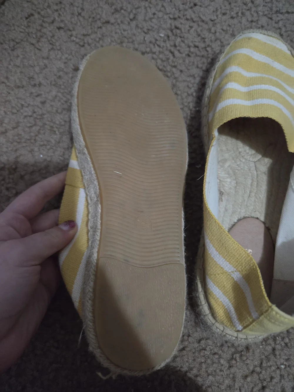 Soludos Yellow & White Striped Canvas Espadrille Slip-Ons